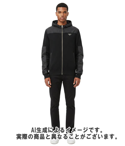PRADA トライアングルロゴ ジップアップパーカー UMG107 メンズ SIZE 48 プラダ