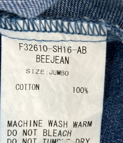 FAT デニムシャツ 半袖 BEEJEAN 蜂の刺繍 ビッグシルエット オーバーサイズ タグ付き F32610-SH16-AB メンズ SIZE JUMBO (XXL) エフエーティー