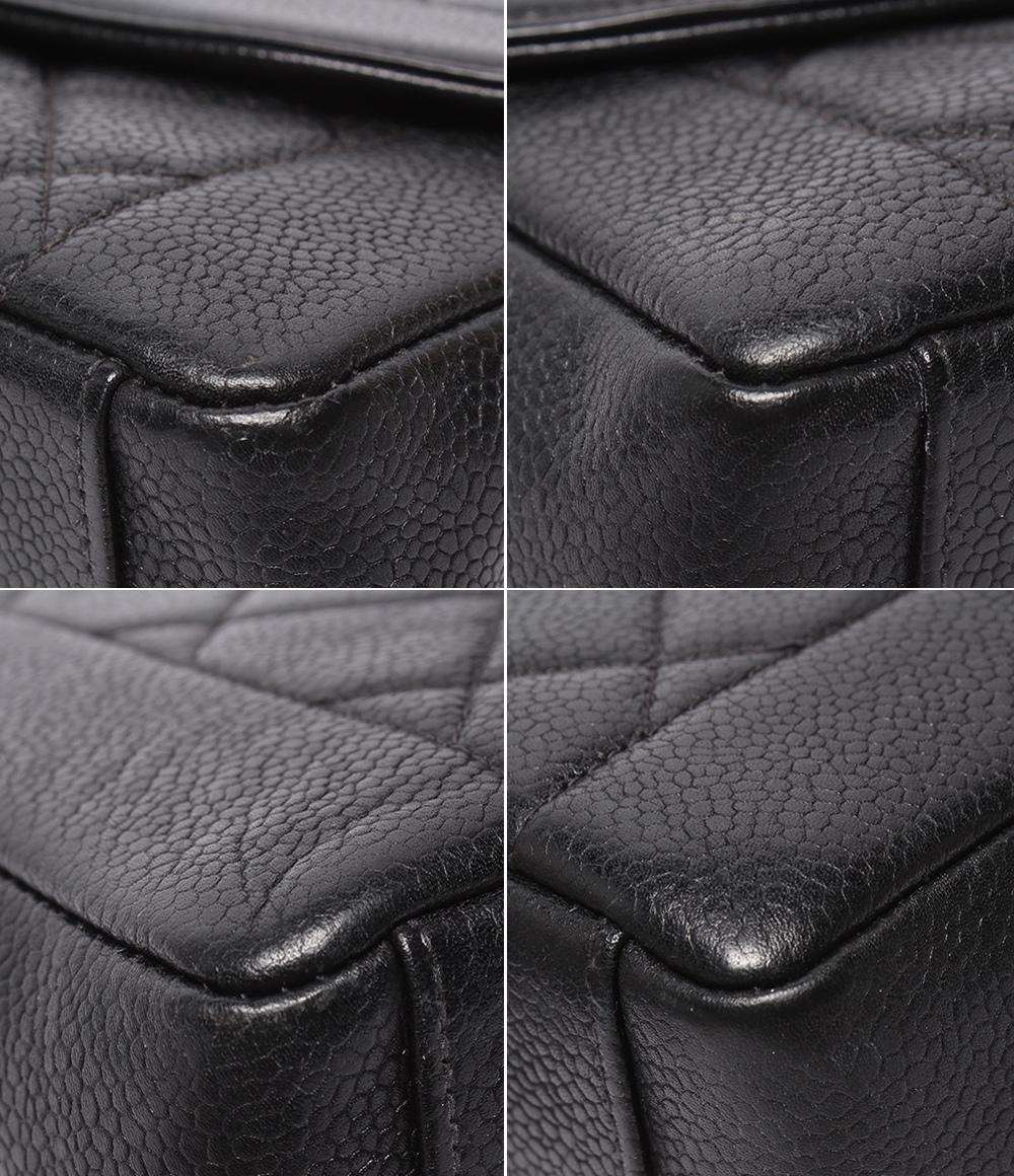 CHANEL チェーンショルダーバッグ ゴールド金具 ダイアナ フラップ マトラッセ ４番台 キャビアスキン レディース シャネル