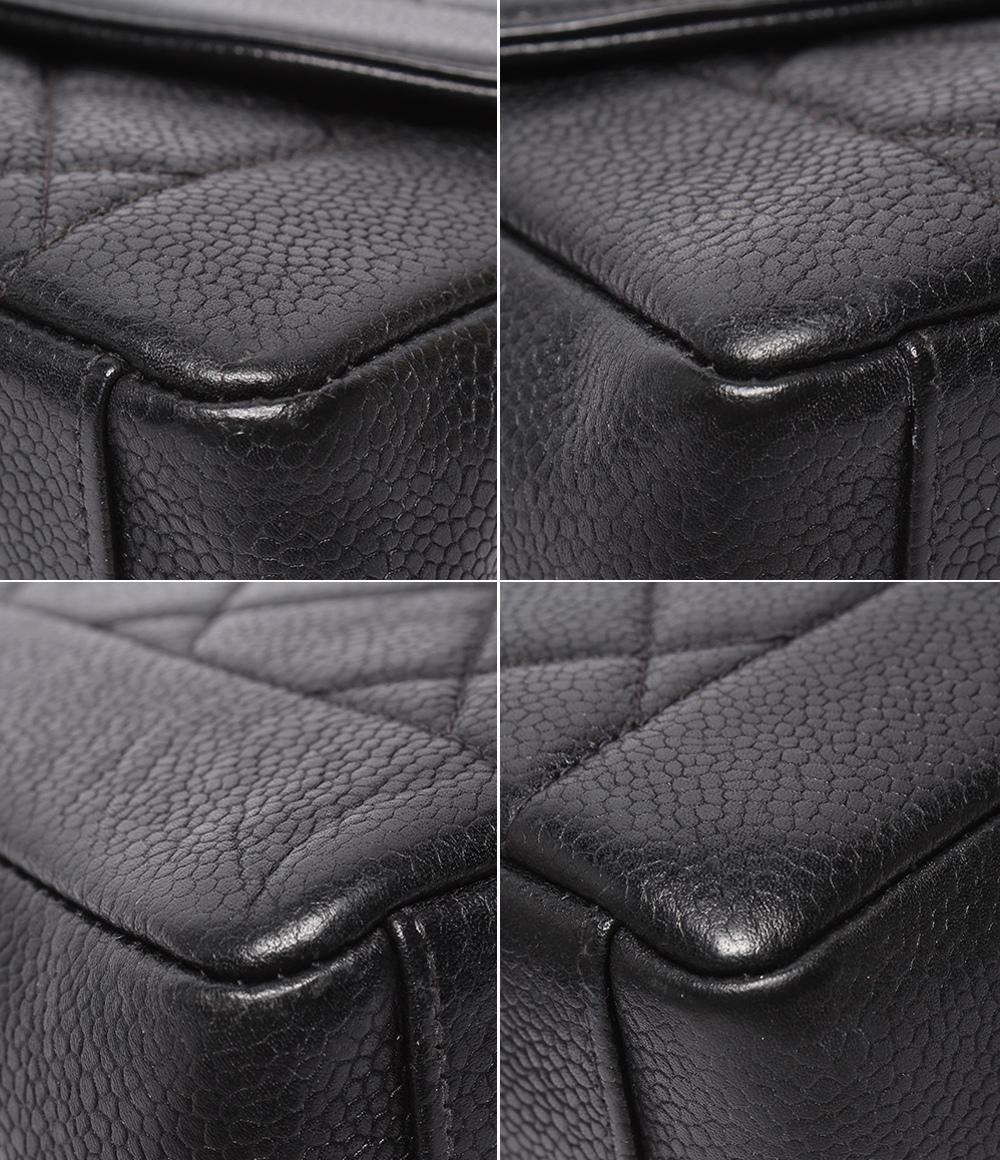 CHANEL チェーンショルダーバッグ ゴールド金具 ダイアナ フラップ マトラッセ ４番台 キャビアスキン レディース シャネル