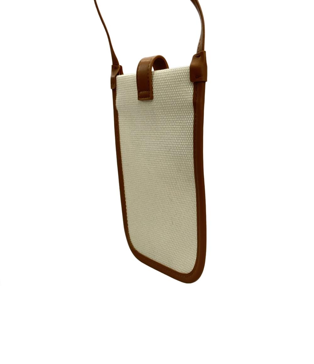 美品 LACOSTE ショルダーバッグ スマホポーチ ヘリテージキャンバス コットンキャンバス レディース ラコステ