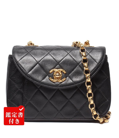 CHANEL チェーンショルダーバッグ ミニマトラッセ ゴールド金具 ラムスキン 2番台 レディース シャネル