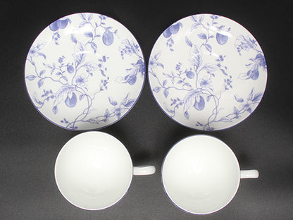 美品 WEDGWOOD カップ＆ソーサー 2客セット ペア ブループラム ウエッジウッド