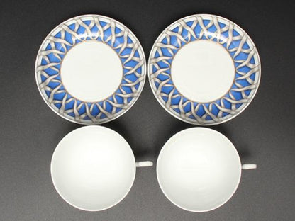 美品 リチャードジノリ カップ＆ソーサー 2客セット ペア フィオッコグレース Richard Ginori