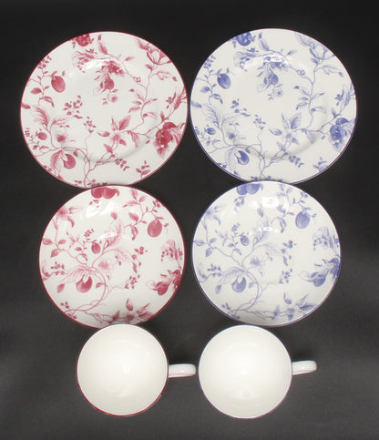 美品 WEDGWOOD カップ＆ソーサー プレート 皿 18cm 4点セット ワインプラム ブループラム ウエッジウッド