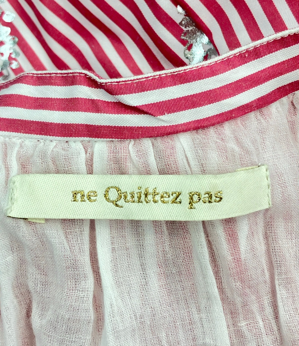 美品 NE QUITTEZ PAS ノースリーブロングワンピース ストライプ レディース SIZE S ヌキテパ