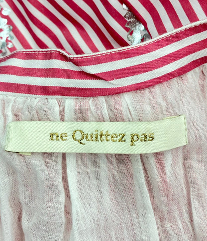 美品 NE QUITTEZ PAS ノースリーブロングワンピース ストライプ レディース SIZE S ヌキテパ