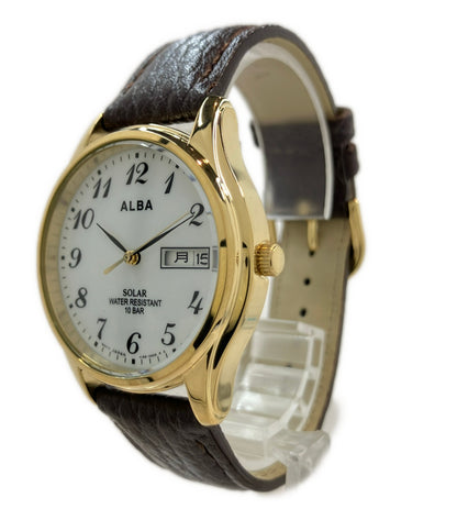 SEIKO 腕時計 アルバ ALBA ソーラー ホワイト V158-0AX0 メンズ セイコー