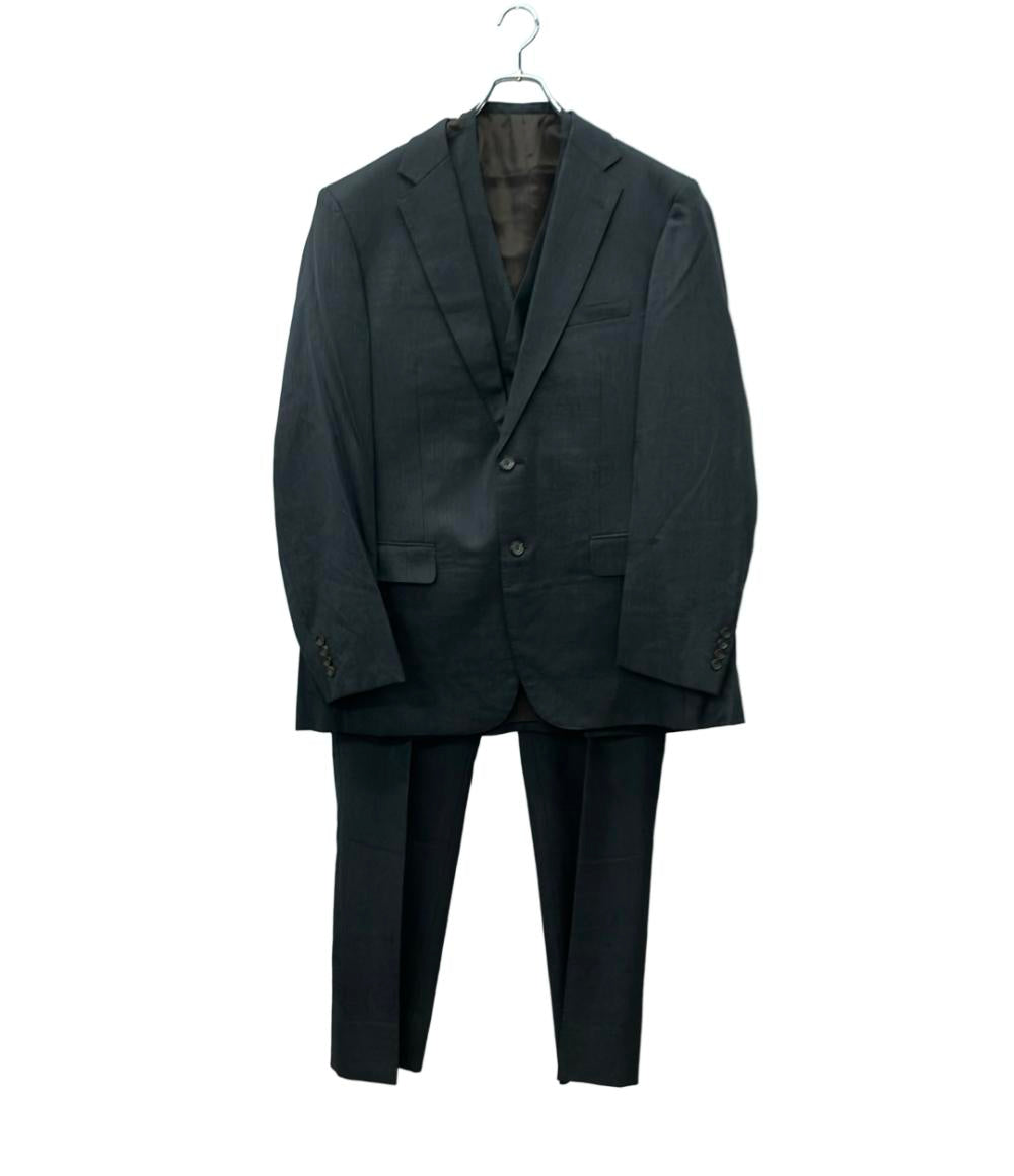 BURBERRY LONDON セットアップ スリーピーススーツ チャコールグレー ウール インポート BB61-BB7-A733-2B メンズ SIZE BB7 (XL) バーバリーロンドン