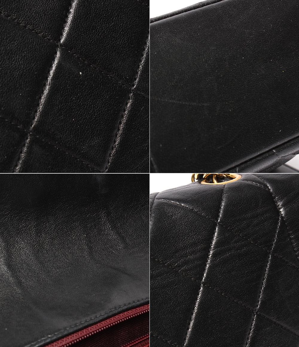 CHANEL チェーンショルダーバッグ ダイアナ ラムスキン 2番台 ゴールド金具 シングルフラップ シングルチェーン マトラッセ レディース シャネル