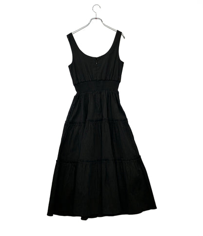 美品 Kate Spade TIERED MIDI DRESS シアサッカー ノースリーブワンピース KM113 レディース SIZE 4 (M) ケイトスペード