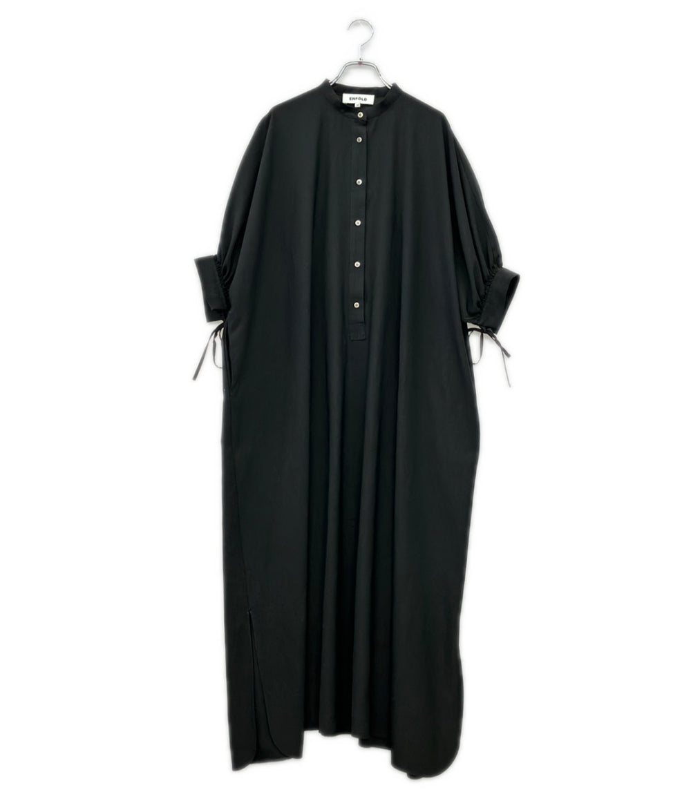 ENFOLD 半袖 コンフォータブル ツイル ビッグシルエット ドレス 300ES233-3120 レディース SIZE 38 エンフォルド