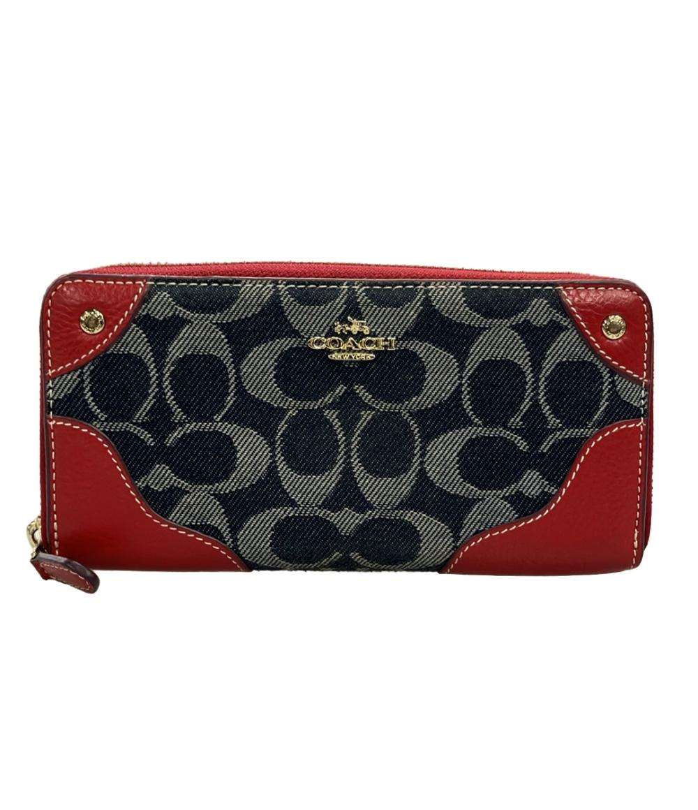 COACH ラウンドファスナー長財布 シグネチャー F53768 レディース コーチ