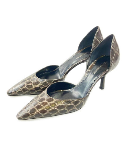 GIORGIO ARMANI ポンテットトゥパンプス クロコ型押し レディース SIZE 35 (22.5cm) ジョルジオアルマーニ