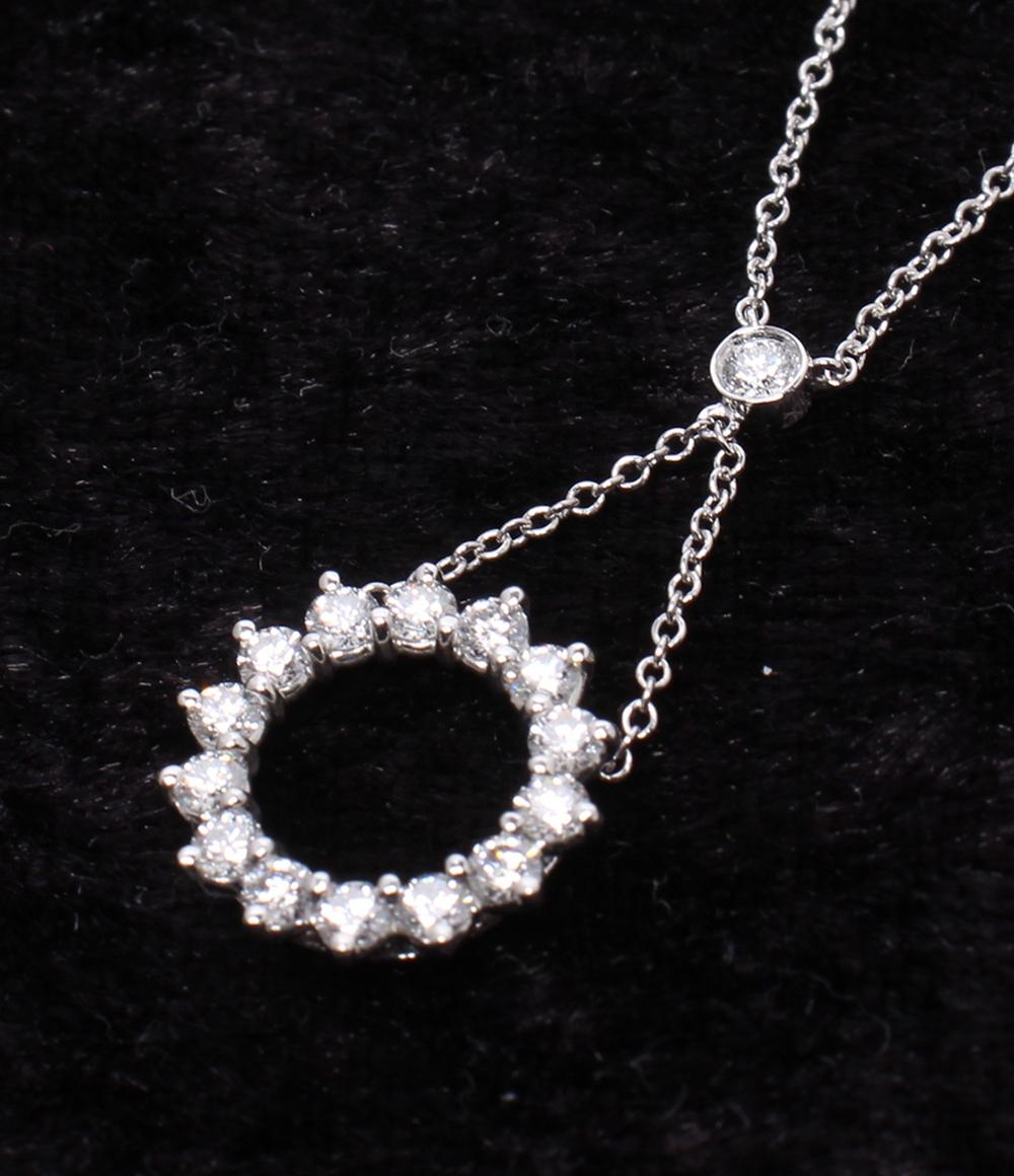 美品 ティファニー ネックレス オープンサークル Pt950 ダイヤモンド レディース TIFFANY&Co.