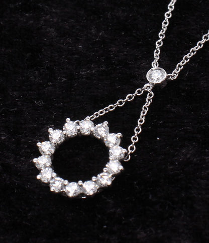 美品 ティファニー ネックレス オープンサークル Pt950 ダイヤモンド レディース TIFFANY&Co.