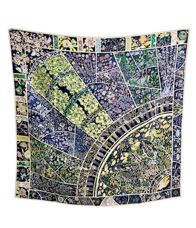 美品 HERMES スカーフ シルク100% カレ90 Fleurs de Giverny レディース エルメス