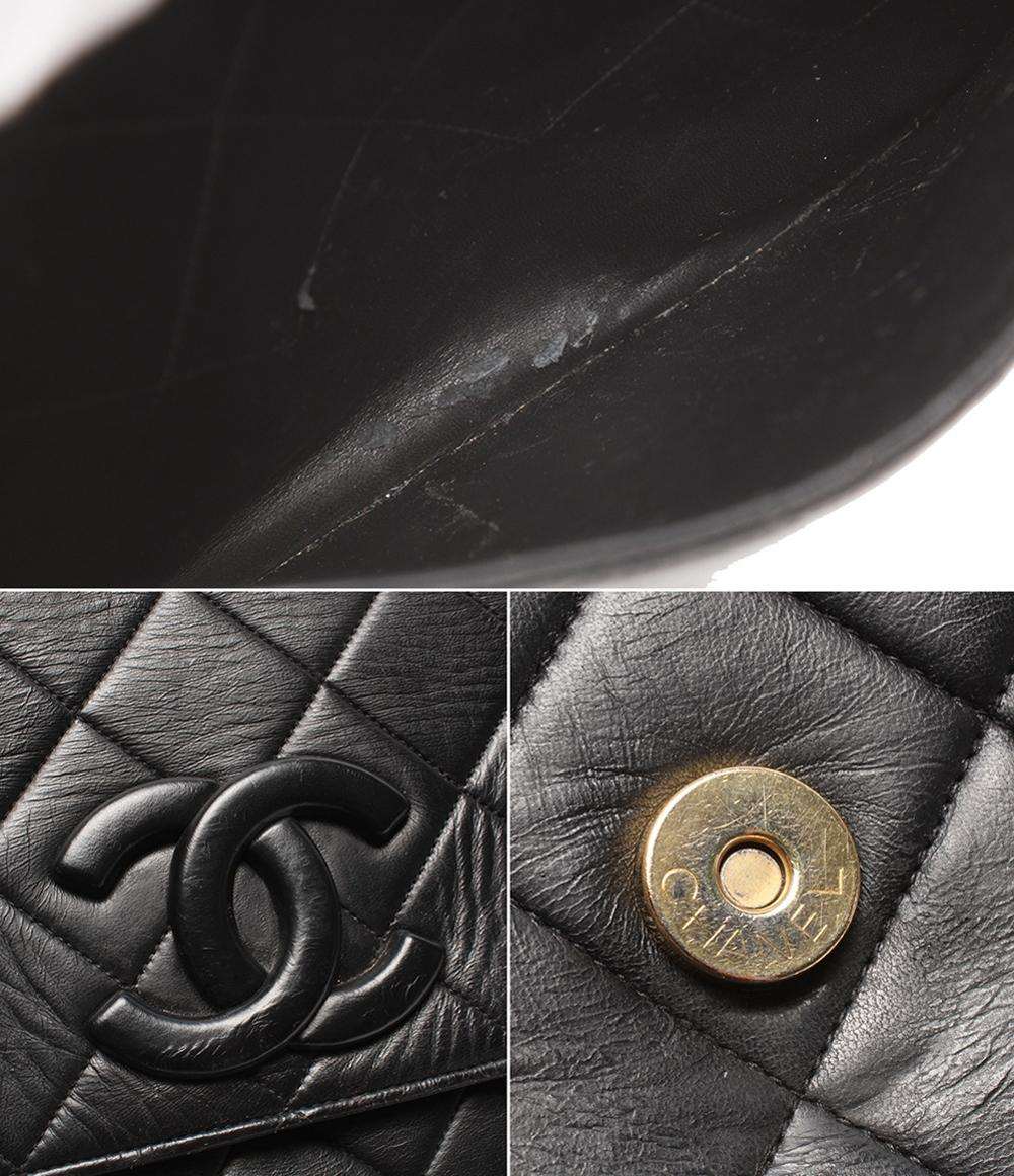 CHANEL ショルダーバッグ 斜め掛け 肩掛け 3番台 マトラッセ ラムスキン マトラッセ シングルフラップ ゴールド金具 レディース シャネル