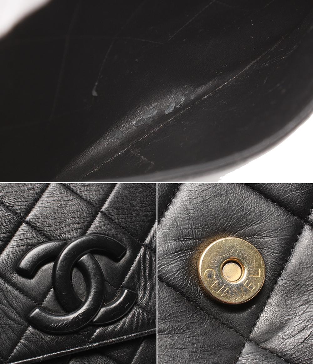 CHANEL ショルダーバッグ 斜め掛け 肩掛け 3番台 マトラッセ ラムスキン マトラッセ シングルフラップ ゴールド金具 レディース シャネル