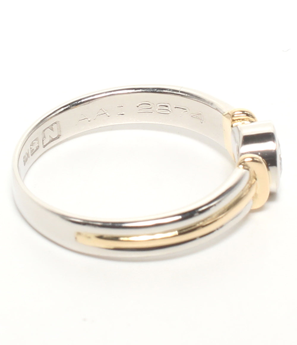 美品 NINA RICCI リング 指輪 K18 Pt900 ダイヤ 0.25ct レディース SIZE 9号 ニナリッチ