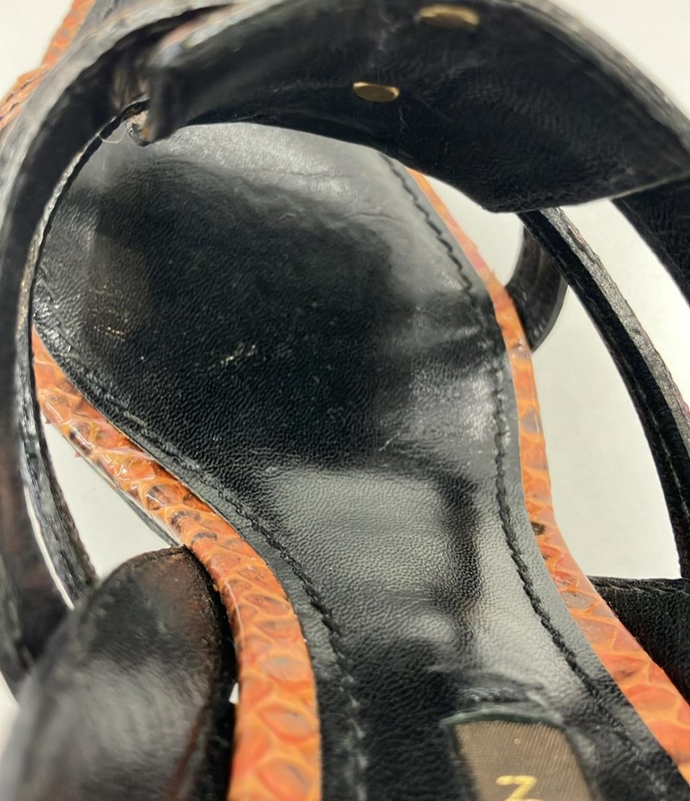 LOUIS VUITTON ストラップサンダル パイソン柄 レディース SIZE 34 21.5(cm) ルイ・ヴィトン