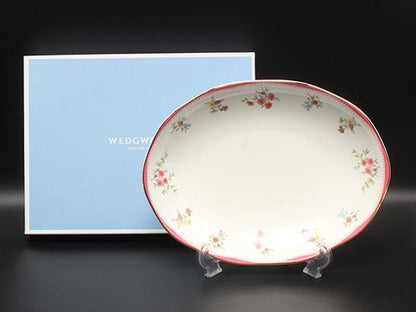 美品 WEDGWOOD オーバルディッシュ 皿 25cm フローレット ウエッジウッド