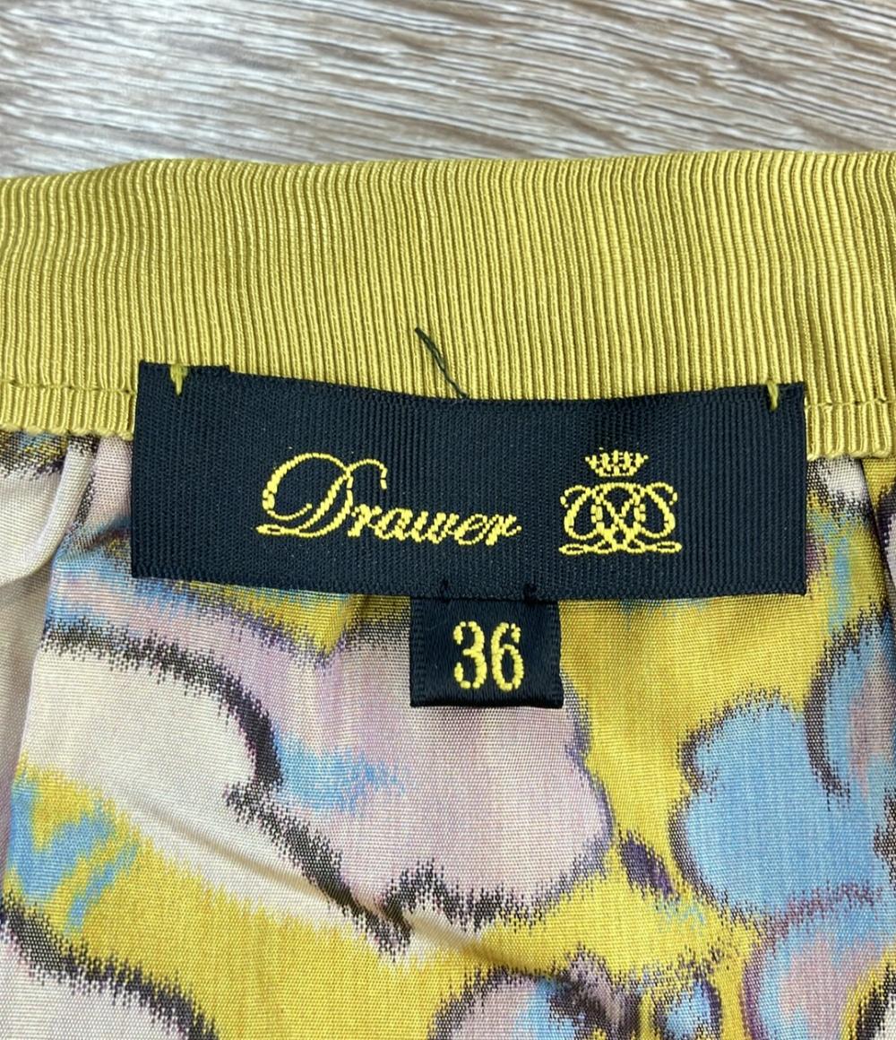 Drawer ロングスカート フラワープリント タックフレア 6524-299-1665 レディース SIZE 36 (XS) ドゥロワー