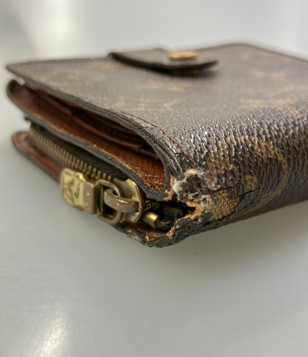 訳あり LOUIS VUITTON 二つ折り財布 コンパクトジップ モノグラム M61667 レディース ルイ・ヴィトン