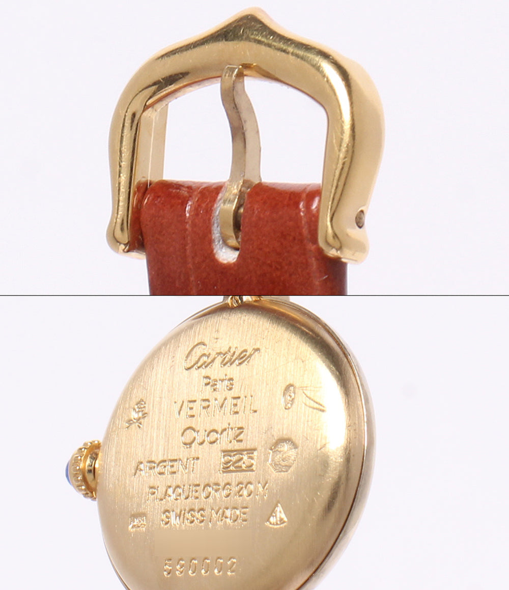 Cartier 腕時計 SV925 マスト コリゼ ヴェルメイユ マスト ドゥ カルティエ クオーツ ホワイト 590002 レディース カルティエ