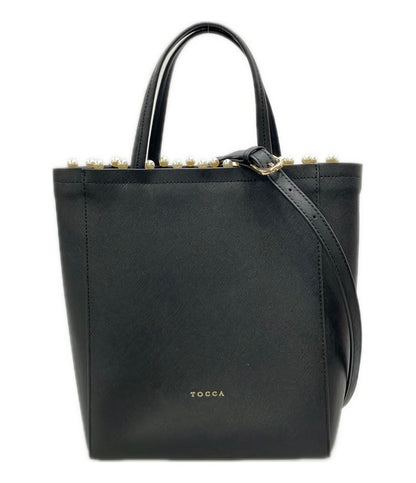 美品 TOCCA 2way ハンドバッグ ショルダーバッグ 斜め掛け ビジュー レディース トッカ