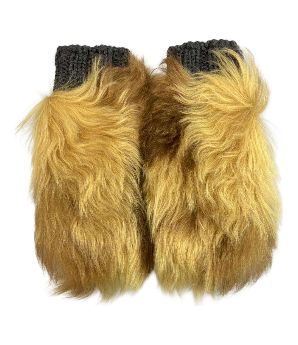 美品 プラダ ファー 手袋 1GG055 レディース PRADA