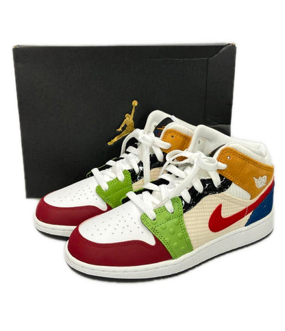 美品 ナイキ ミドルカットスニーカー エア ジョーダン 1 MID SE GS DR6957-100 キッズ SIZE 24.0 NIKE