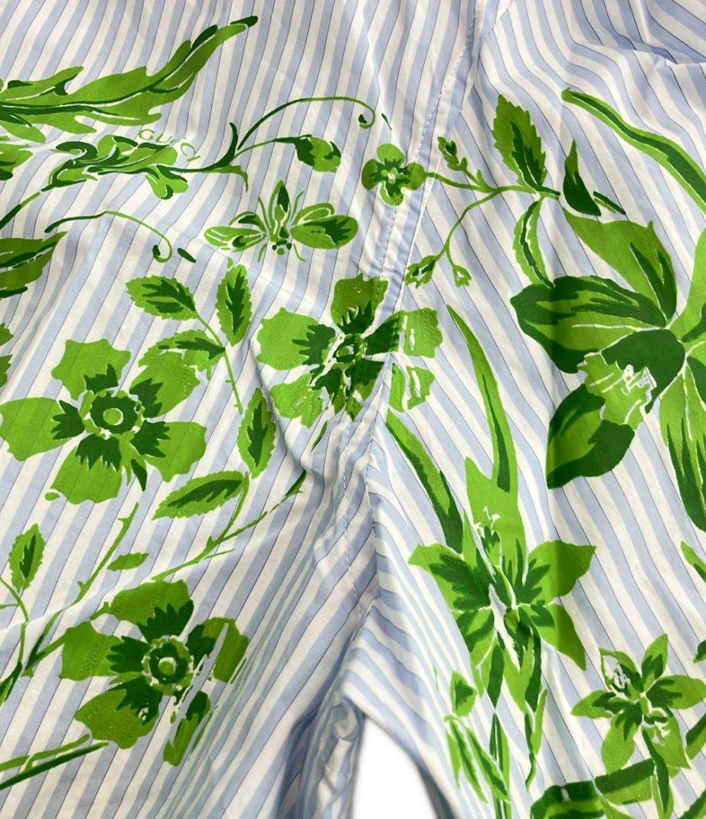 美品 グッチ 長袖シャツ フラワープリント レディース SIZE 40 (S) GUCCI