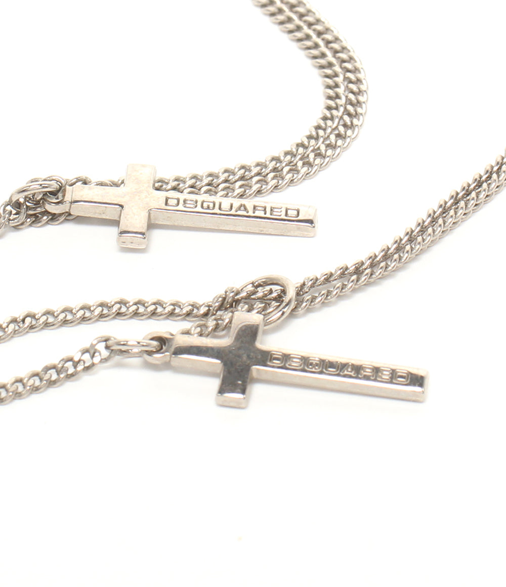 DSQUARED2 2連ロングネックレス ダブルクロスモチーフ メンズ ディー