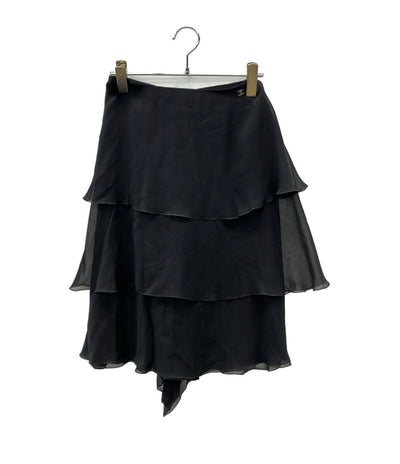 CHANEL フリルスカート ラッフル 3段ティアード CCマーク シルク100%  00SS P15489V02158 レディース SIZE 38 (M) シャネル