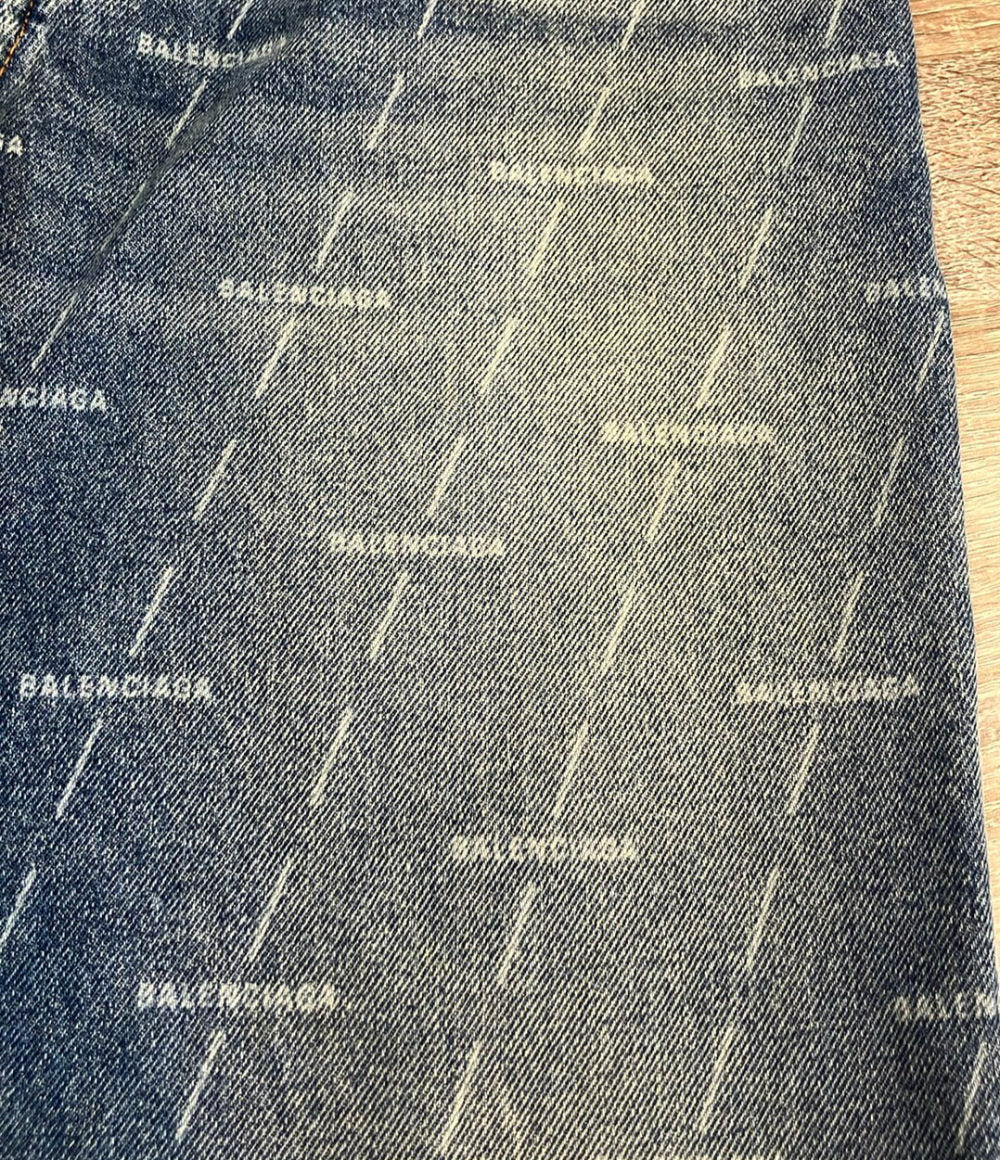 BALENCIAGA オールオーバーロゴ デニムパンツ 600235 TJW53 レディース SIZE 24 バレンシアガ