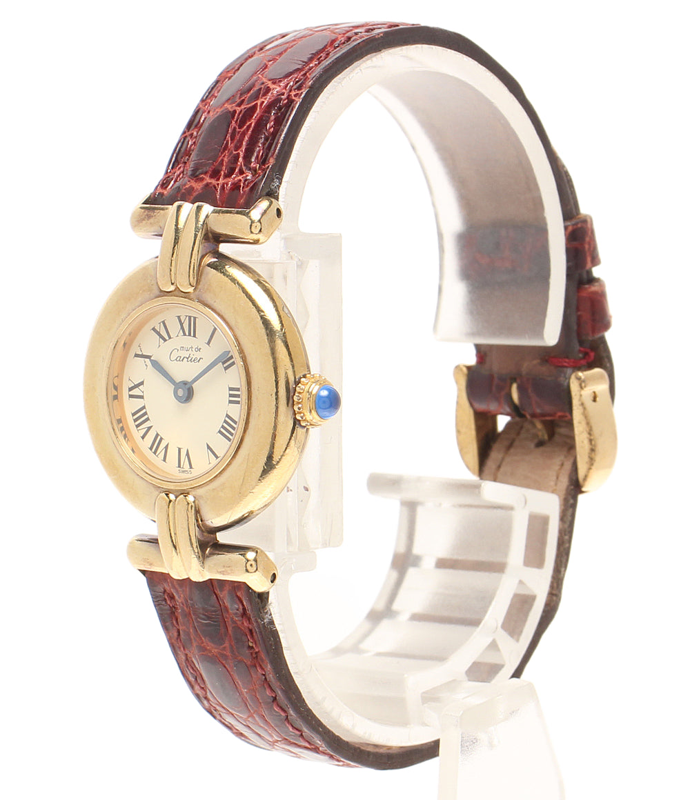 Cartier 腕時計 925 マストコリゼ ヴェルメイユ クオーツ ホワイト W590002 レディース カルティエ