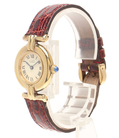 Cartier 腕時計 925 マストコリゼ ヴェルメイユ クオーツ ホワイト W590002 レディース カルティエ