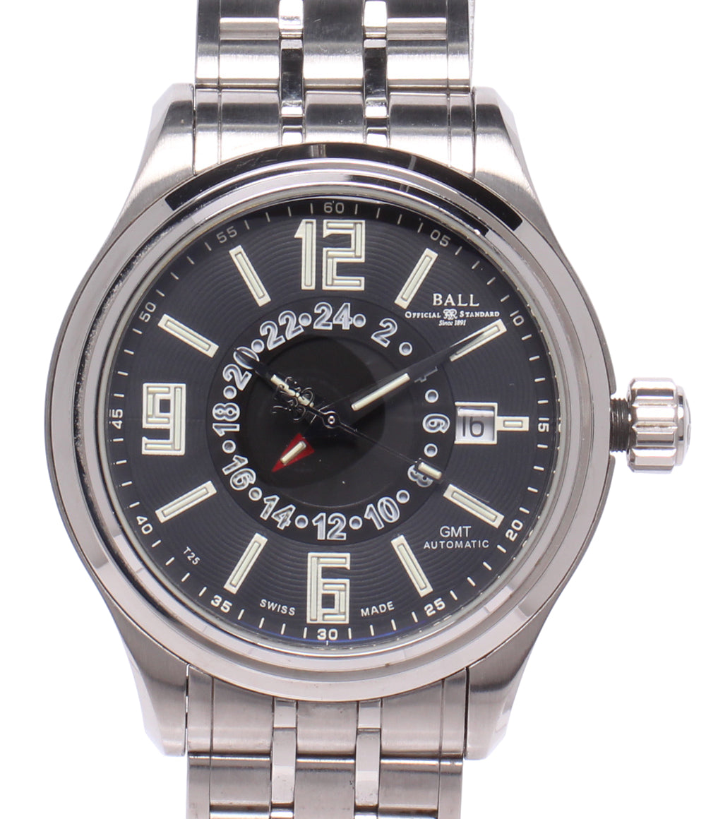 BALLWATCH 腕時計 ボイジャー GMT トレインマスター 自動巻き ブラック GM1050D-S1AJ-BK メンズ ボールウォッチ