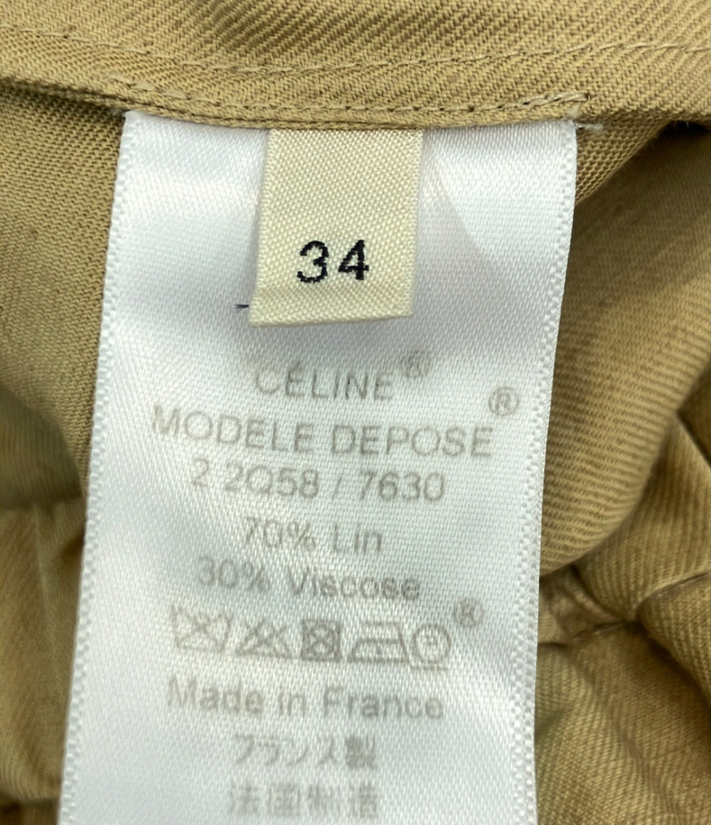 CELINE 変形リネンスカート レディース SIZE 34 (S) セリーヌ
