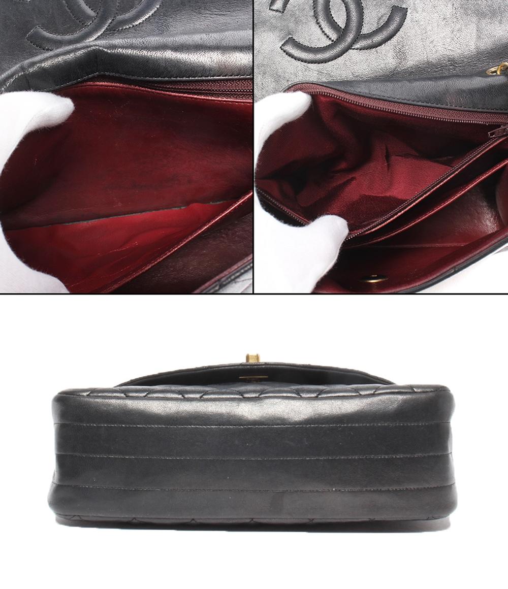 CHANEL チェーンショルダーバッグ シングルチェーン ラムスキン ゴールド金具 0番台 マトラッセ レディース シャネル