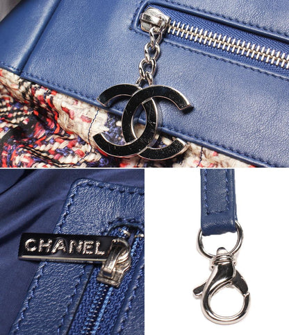 シャネル トートバッグ シルバー金具 ツイードプリント レディース CHANEL