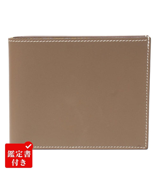 HERMES 二つ折り財布 W刻印 シルクイン シチズン ツイル コンパクト メンズ エルメス