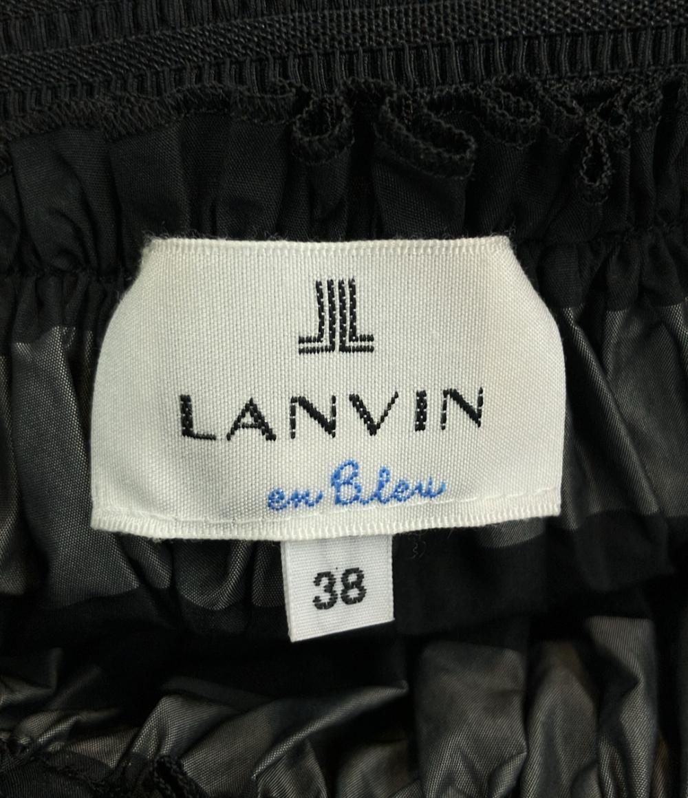 美品 LANVIN en Bleu 膝丈スカート レース 3454539 レディース SIZE 38 (M) ランバンオンブルー