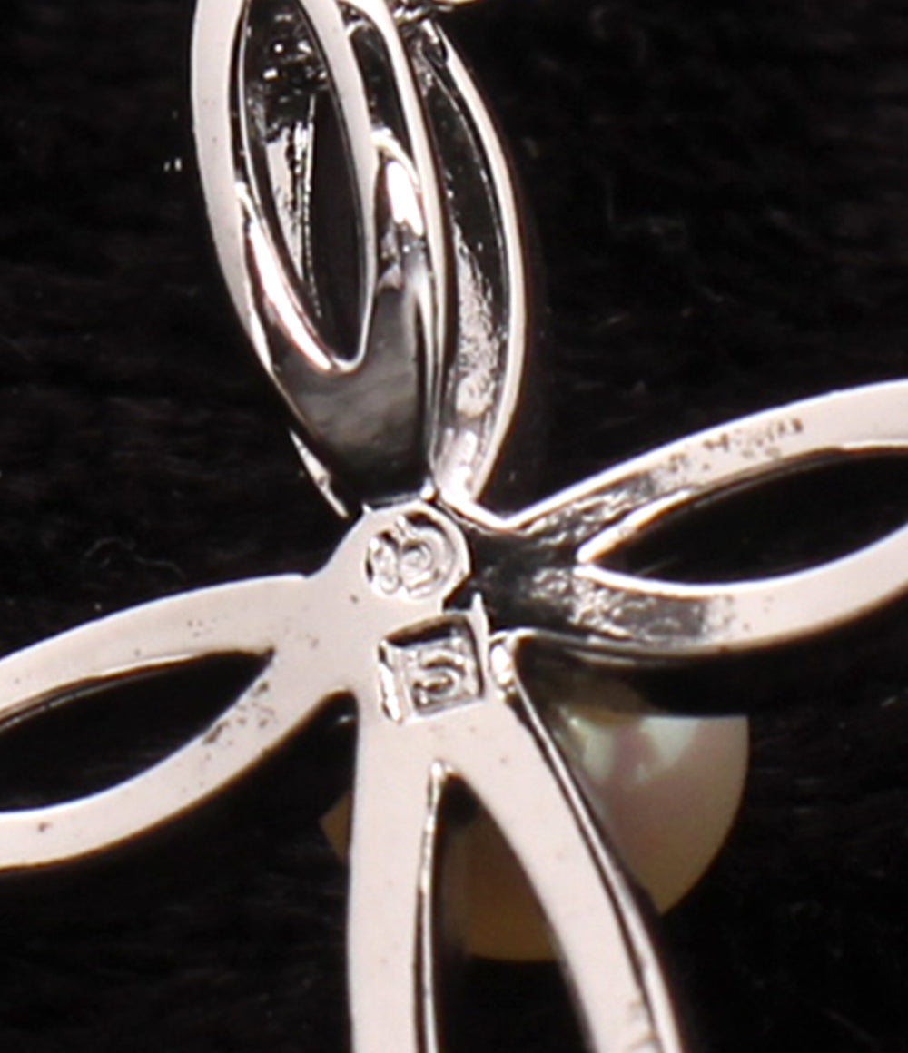 美品 TASAKI ネックレス SV パール 4.7mm クロスモチーフ レディース タサキ