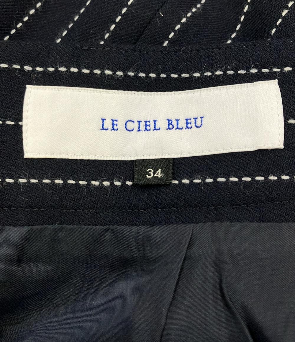 美品 ルシェルブルー ピンストライプウィングスカート レディース SIZE 34 (S) LE CIEL BLEU