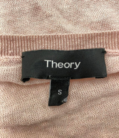 美品 セオリー リネン混Vネックニットセーター 薄手 レディース SIZE S theory