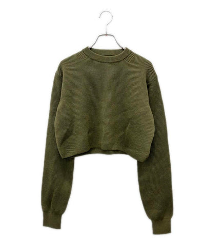 AURALEE 長袖 フラット ヤーン リブ ニット ショート ピーオー A25SP05SY レディース SIZE 1 (S) オーラリー