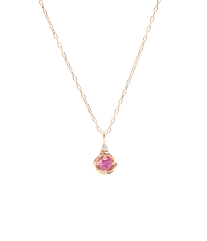 美品 MAISON JEWEL Disney ネックレス K10 ピンクサファイア ダイヤ レディース メゾン ジュエル