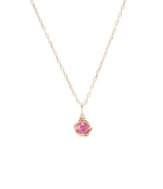 美品 MAISON JEWEL Disney ネックレス K10 ピンクサファイア ダイヤ レディース メゾン ジュエル